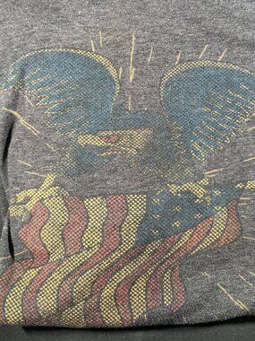 Nine Line  Ladies T Shirt Eagle US Flag Gray L Boy friend Cut #1 250th